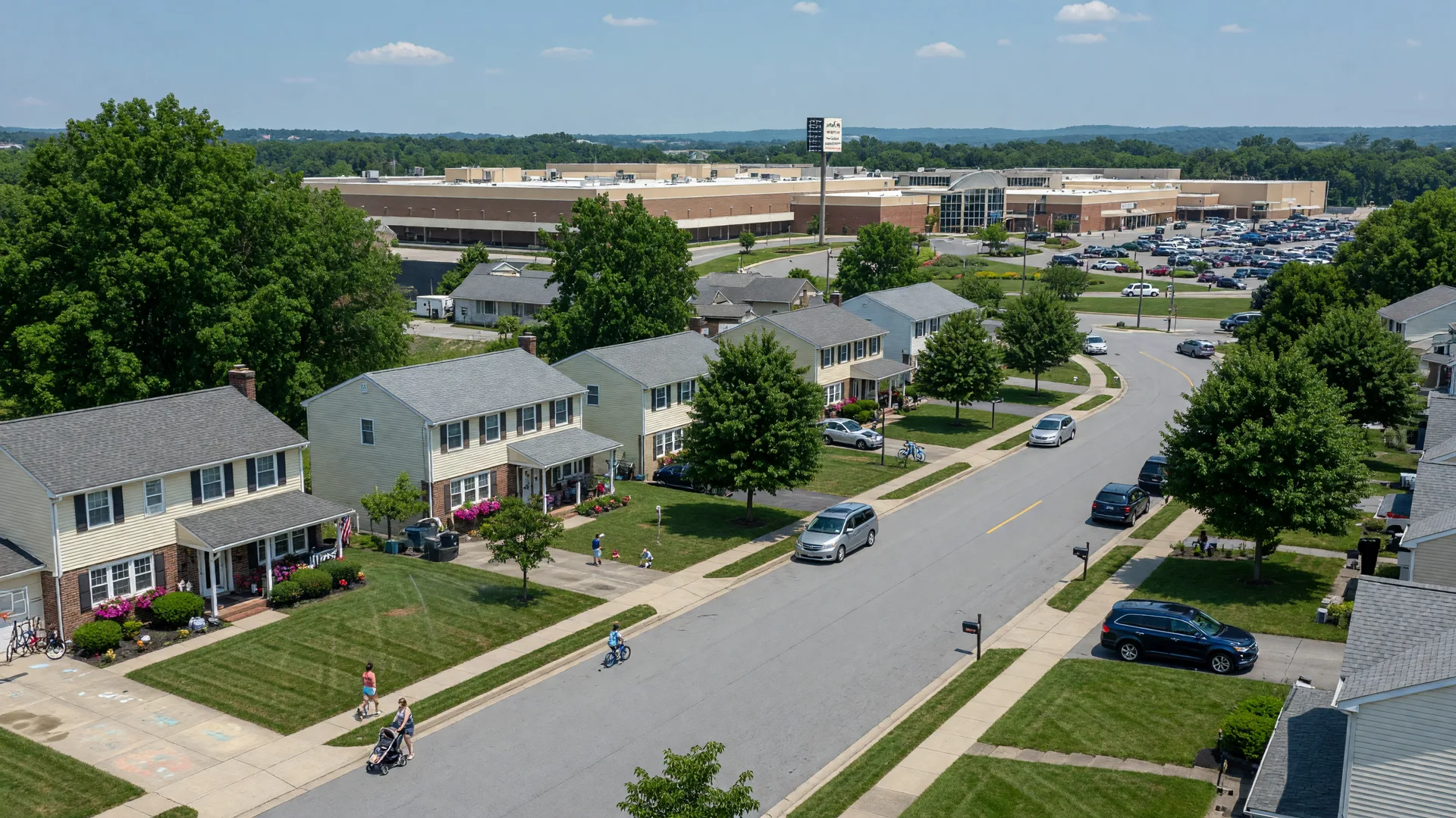 Plymouth Meeting Pennsylvania suburban community with homes and shopping