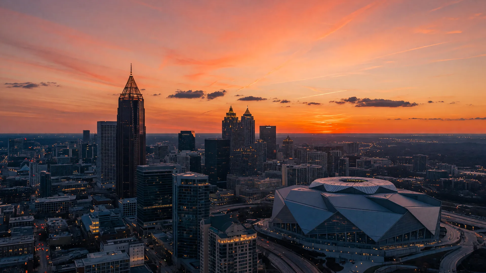 Atlanta skyline at golden hour