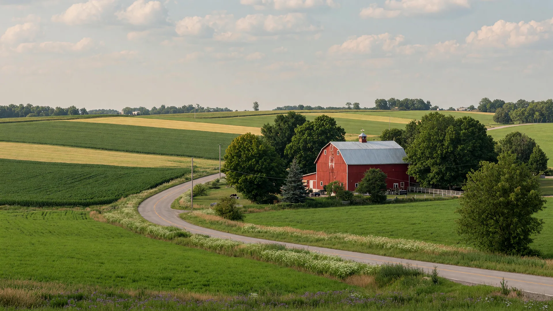Rolling countryside in Clarington, Ontario