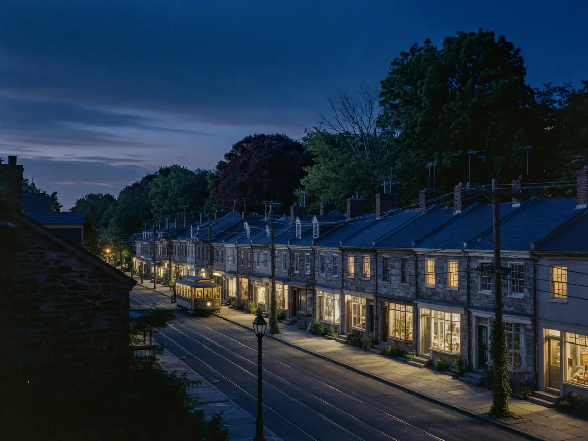 Chestnut Hill at blue hour