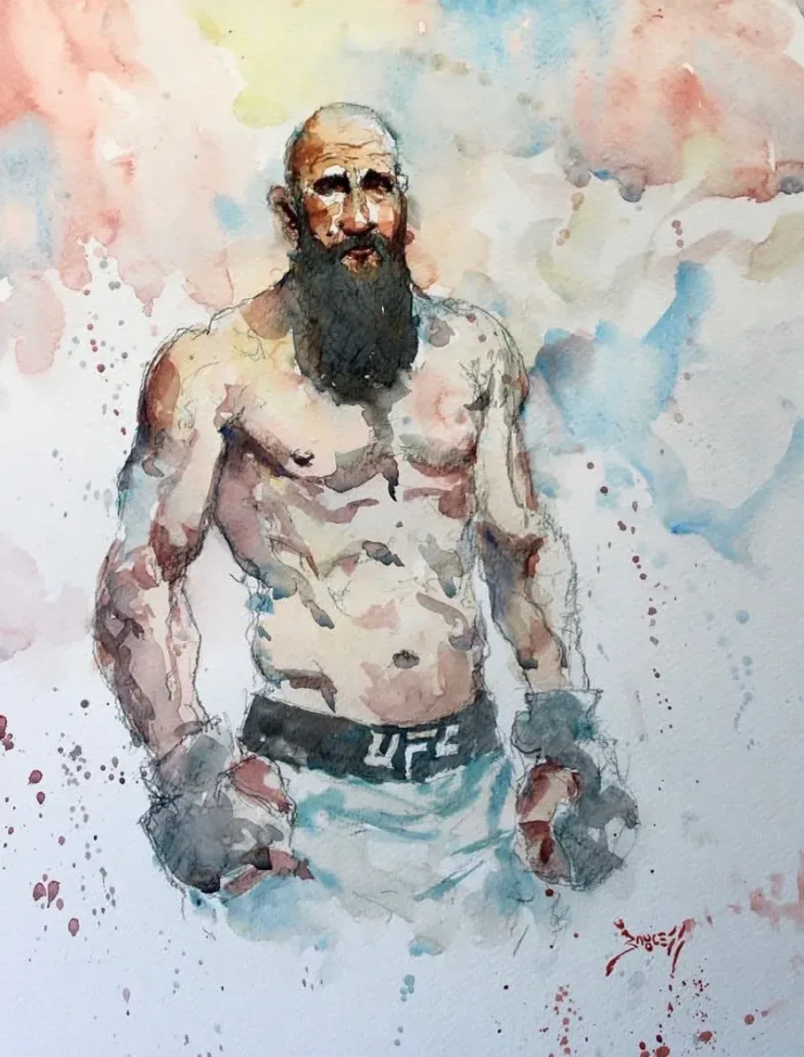 Original painting by Walt Bayless, the artist and martial arts pioneer