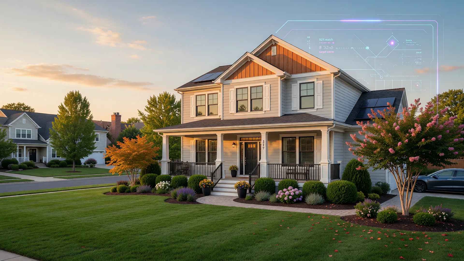 Modern suburban home in Fredericksburg VA showcasing professional real estate photography and AI-powered digital marketing