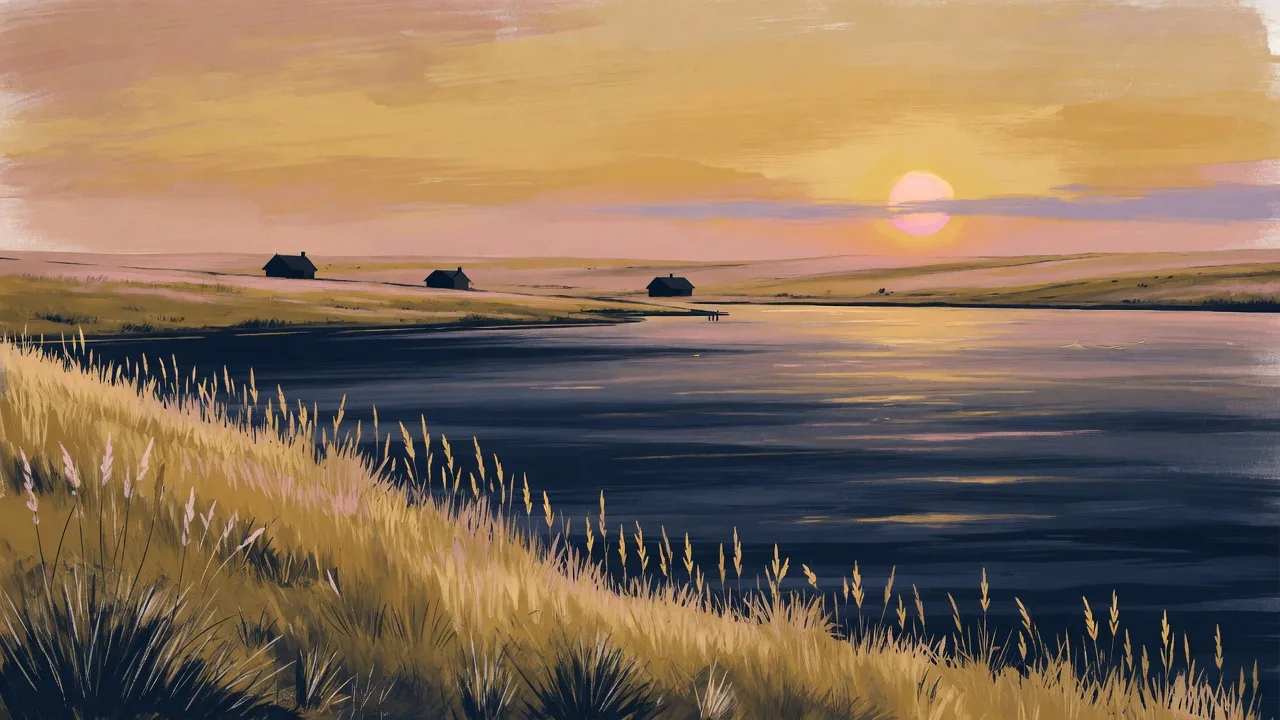 Illustration for Life Around Swan Lake: Fishing, Sunsets, and Small-Town Viborg