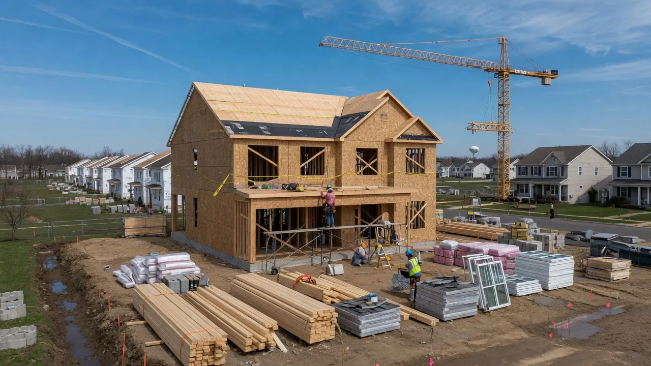 New home construction site in Cherry Hill