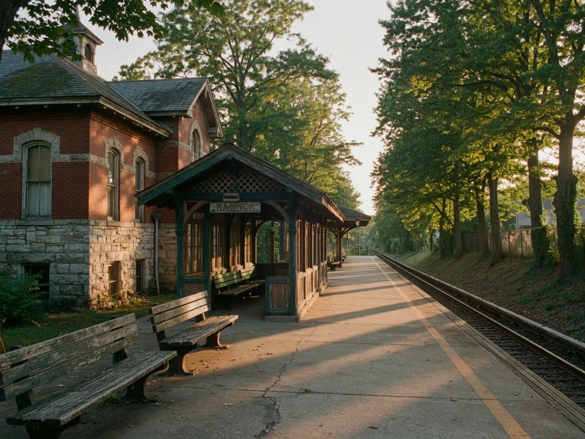 Historic Main Line commuter rail platform near Radnor Township