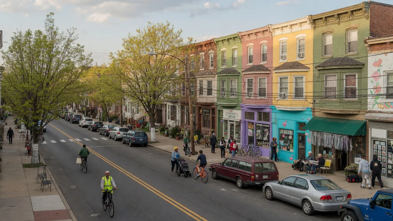 Cedar Park neighborhood in West Philadelphia with historic homes and tree-lined streets
