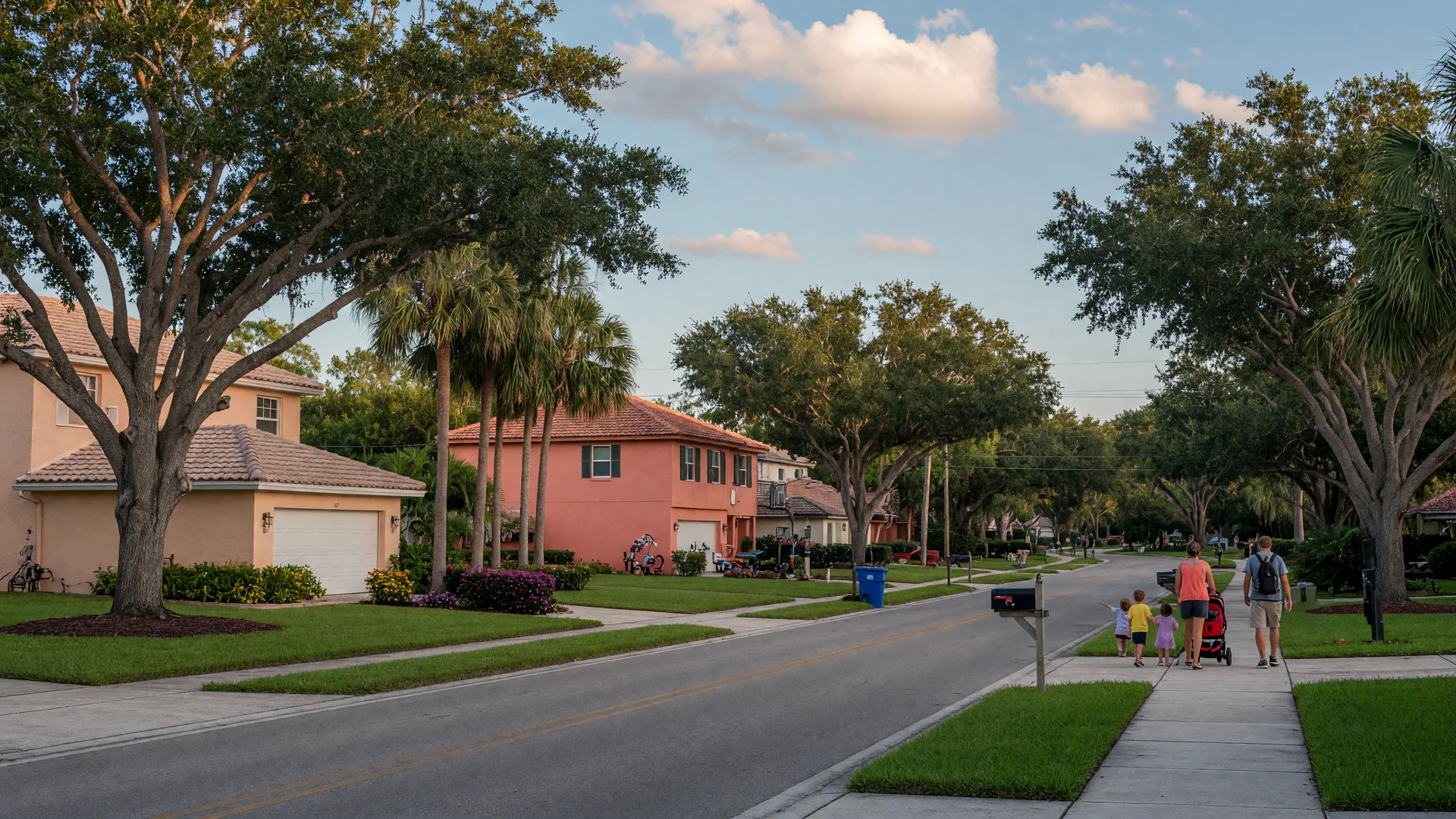 An established residential street in Clermont, Florida