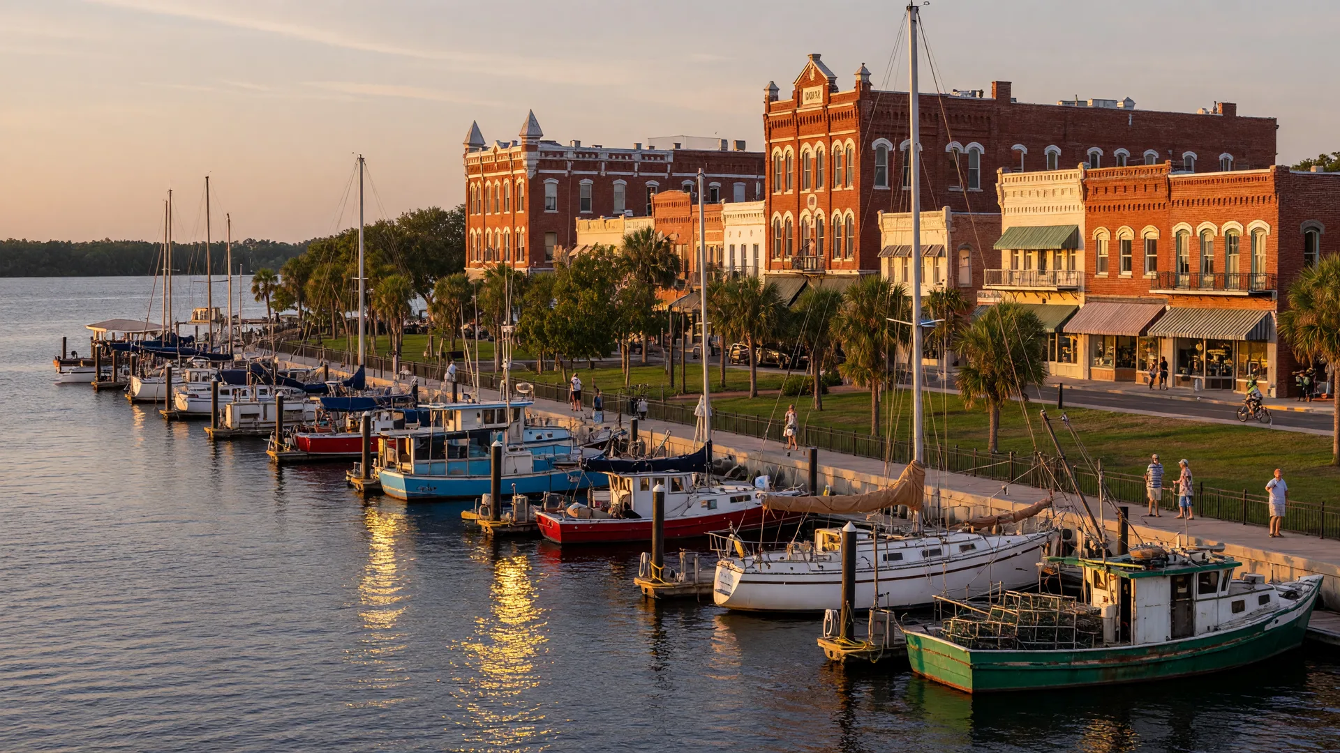 The St. Johns River waterfront in Sanford, Seminole County, Florida