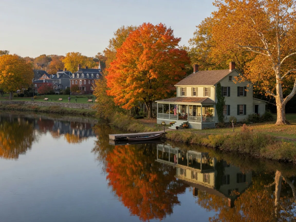 Riverfront cottage overlooking the Delaware River in New Hope