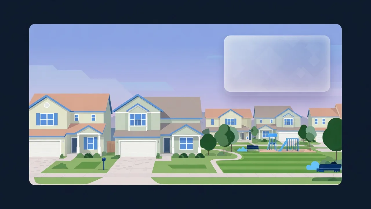Flat vector illustration of a home in dark navy, Katy TX