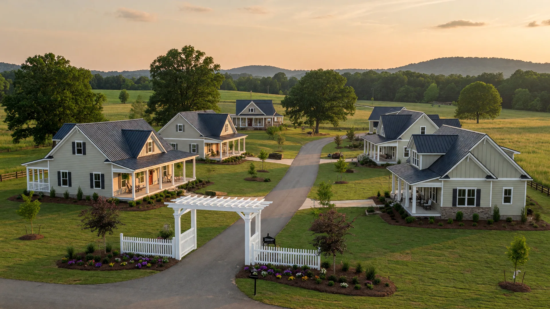 New construction farmhouse and craftsman homes in the Athens area with Tennessee Valley rural character