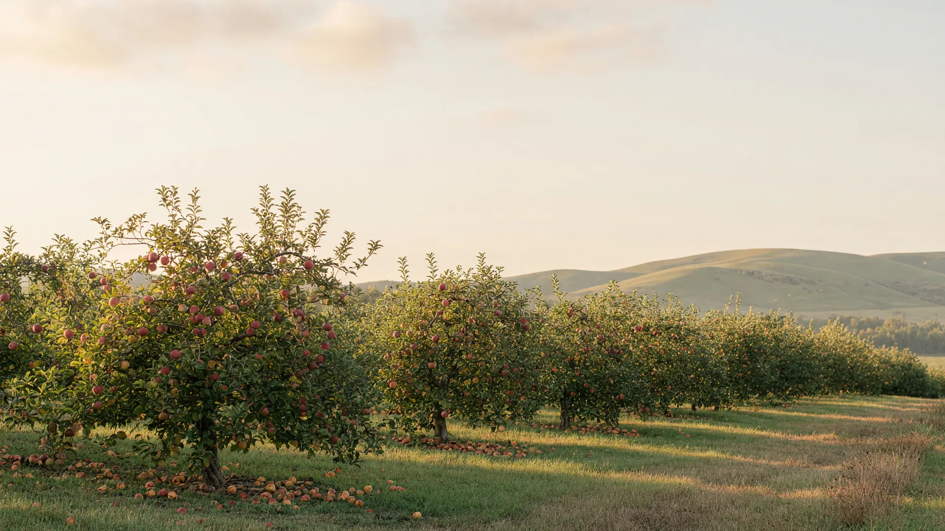 Serene apple orchard in Warwick NY Hudson Valley