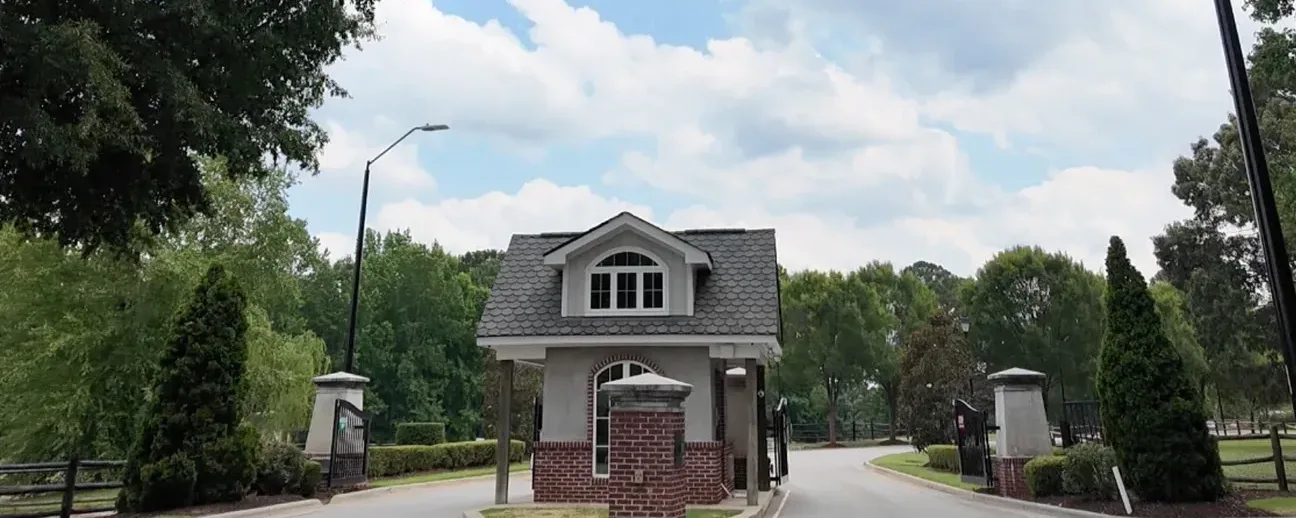 Gated entrance to a residential community in Clayton NC