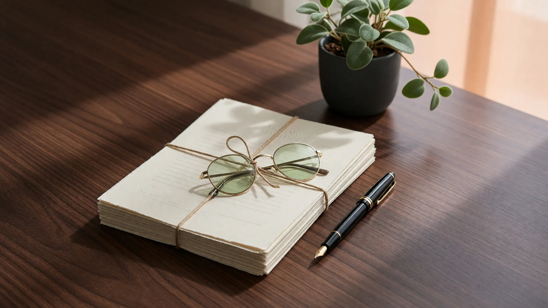 Estate planning documents with a fountain pen