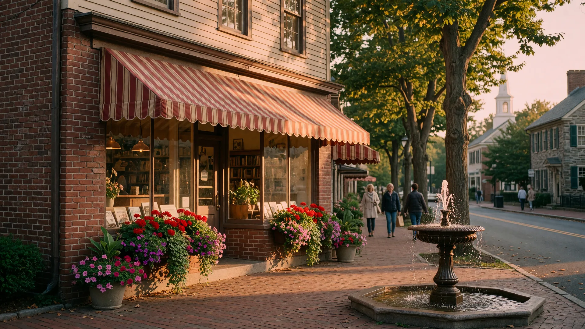 Charming village bookshop,and cafe storefront near Willistown