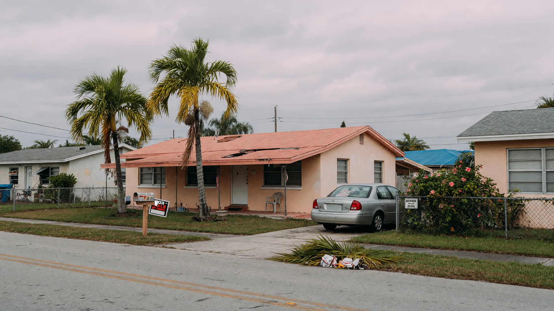 Quiet residential street in a Florida neighborhood