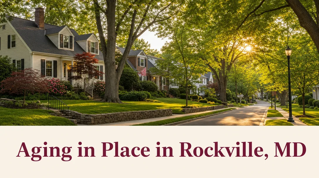 Aging in Place in Rockville, MD - Tree-lined suburban street