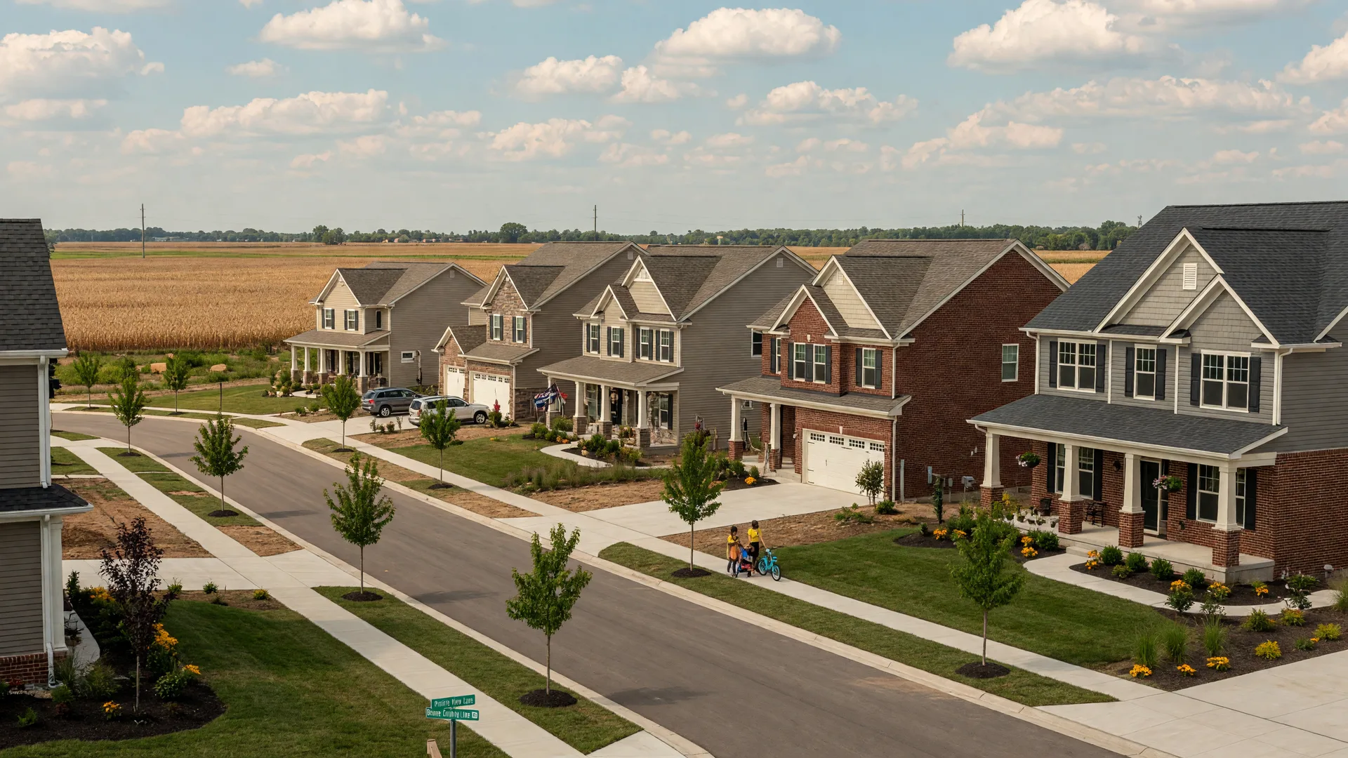 New construction traditional and craftsman homes in Whitestown, Indiana with Boone County growth character