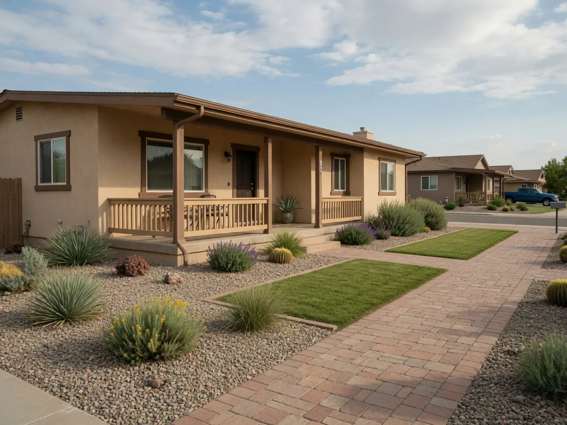 A single-level ranch home with low-maintenance landscaping and a covered porch in a quiet Boise neighborhood