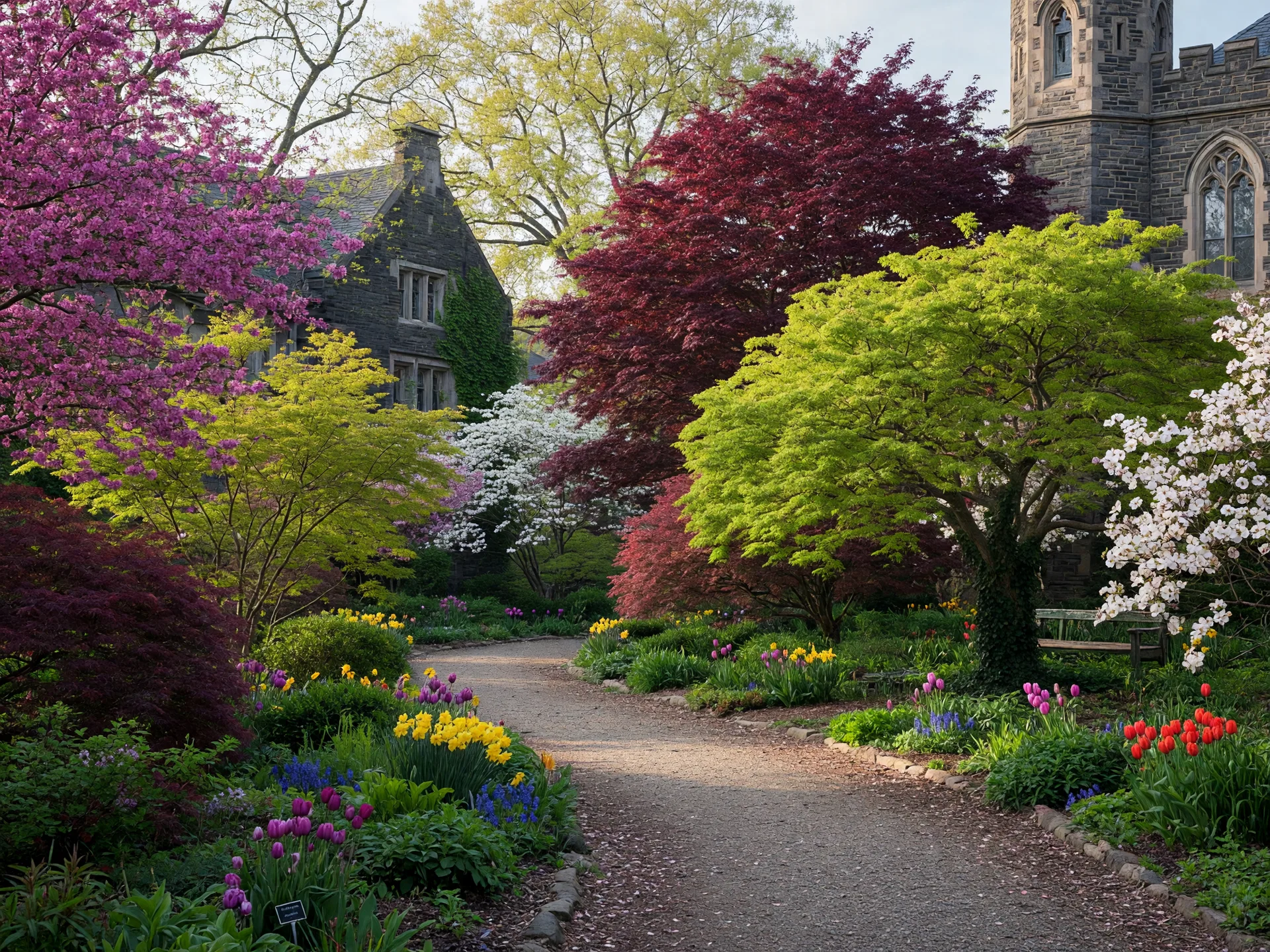 Scott Arboretum at Swarthmore College with gardens and specimen trees