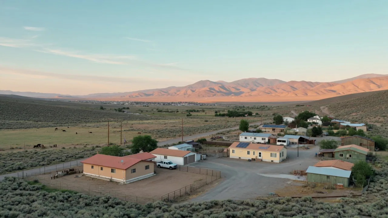 Dayton, Nevada valley landscape with rural homes and mountain views