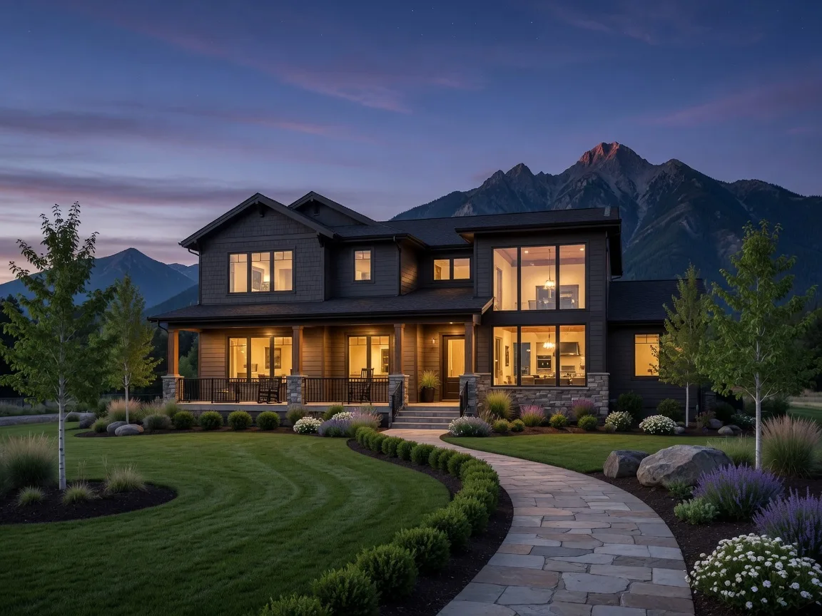 Modern Idaho home at twilight, a smart real estate investment