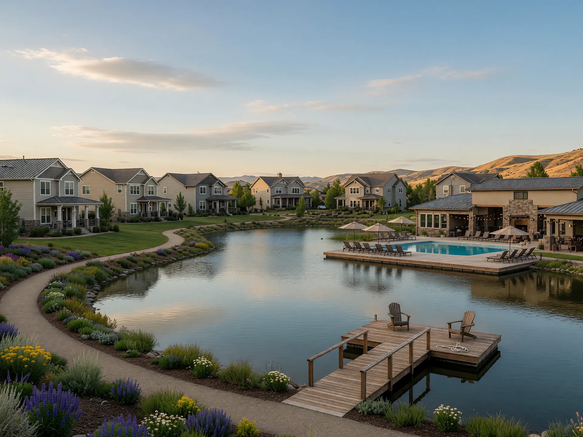 A custom home on a large lot near Eagle