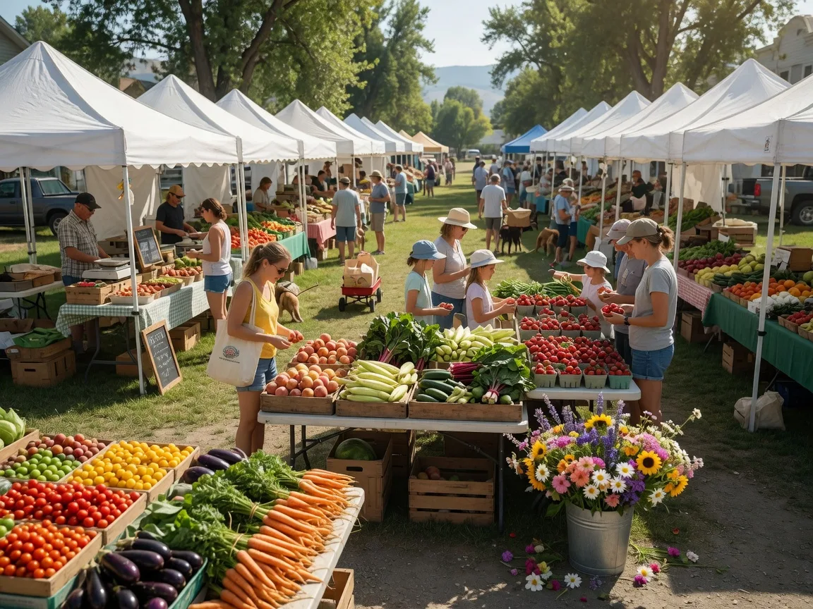 Local community gathering at Indian Creek Farmers Market