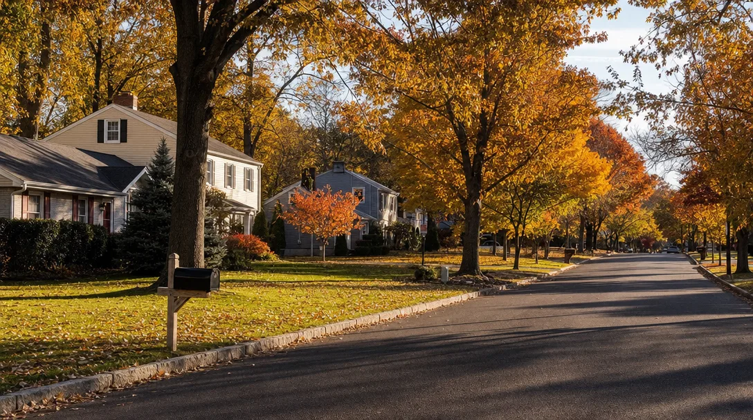 View of Tenby Chase neighborhood in Delran, NJ
