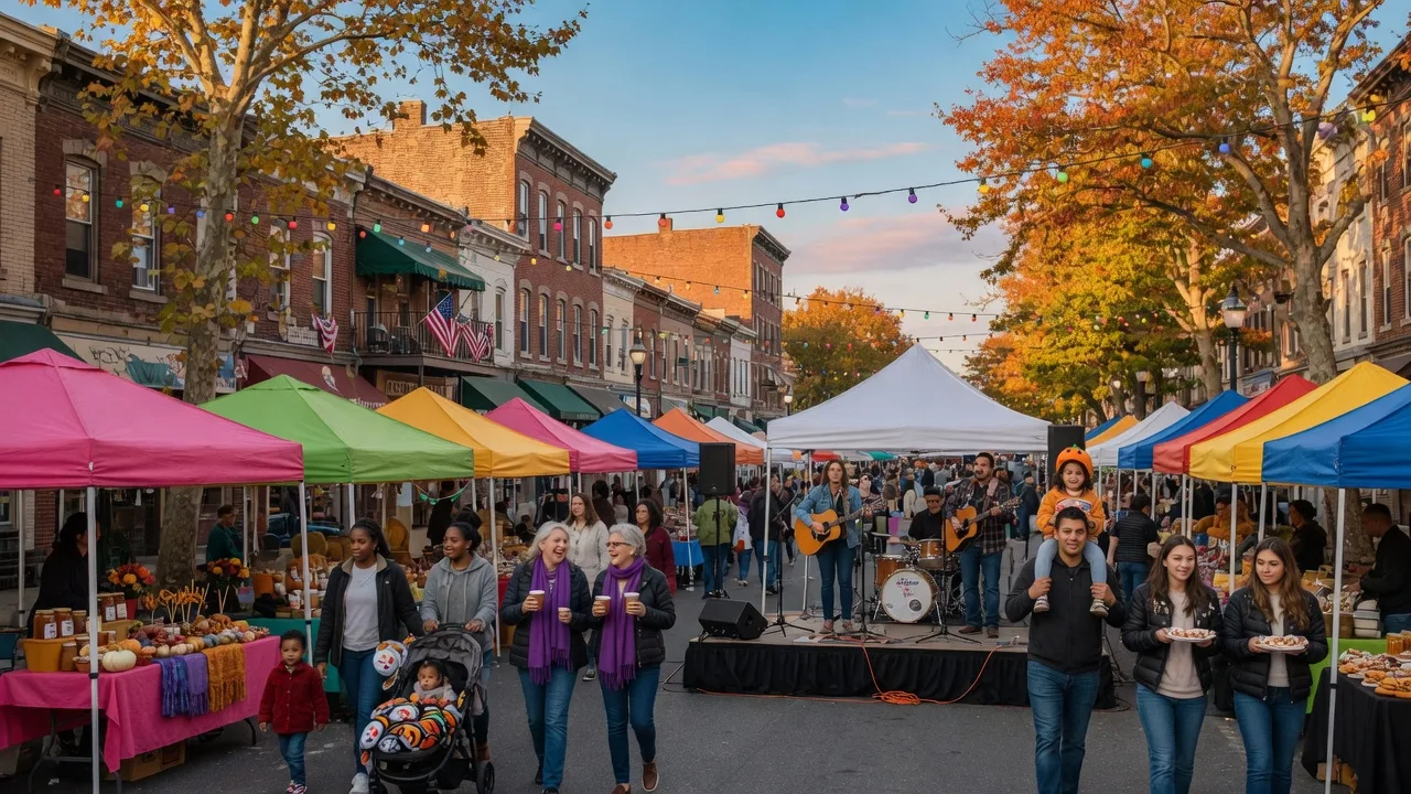 Community street fair and festival in suburban Philadelphia