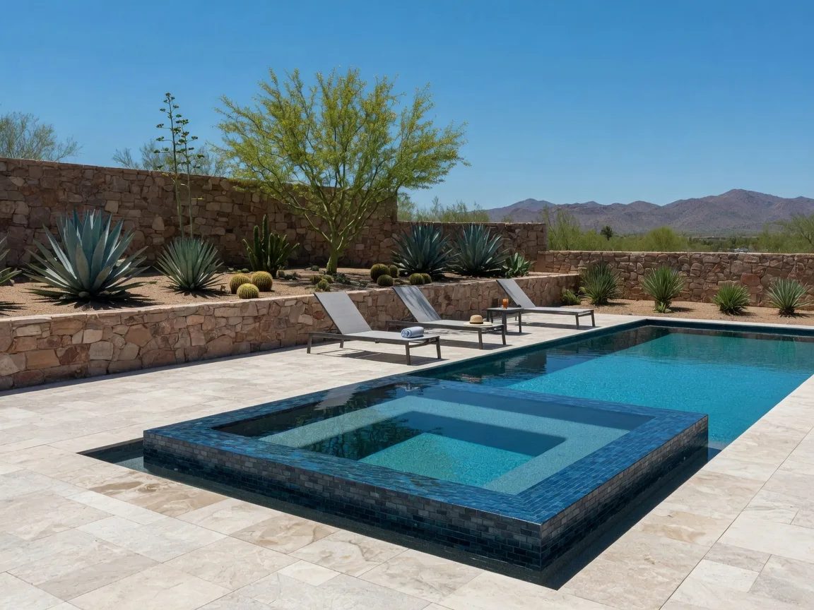 Resort-style pool and backyard at a Scottsdale luxury home