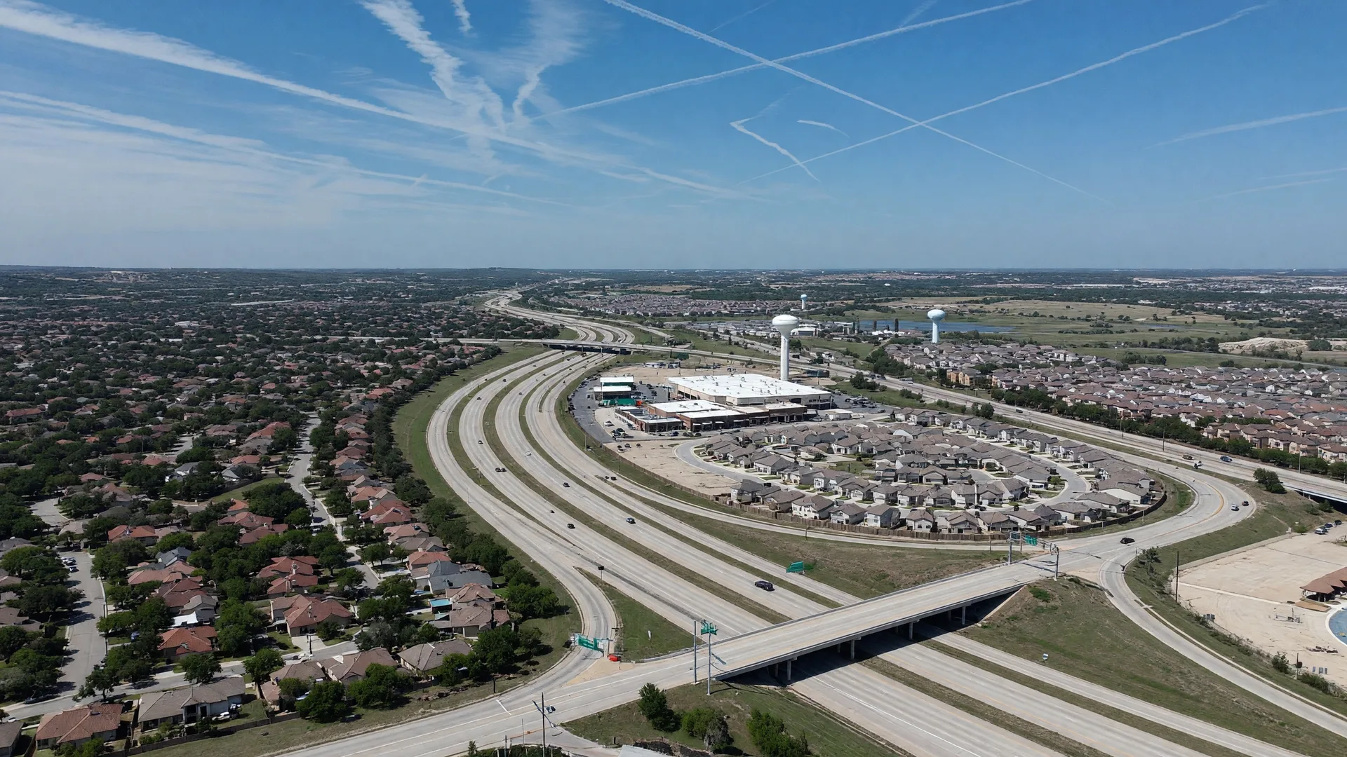 Interstate 35 corridor through the northeast San Antonio metro near Schertz, Texas