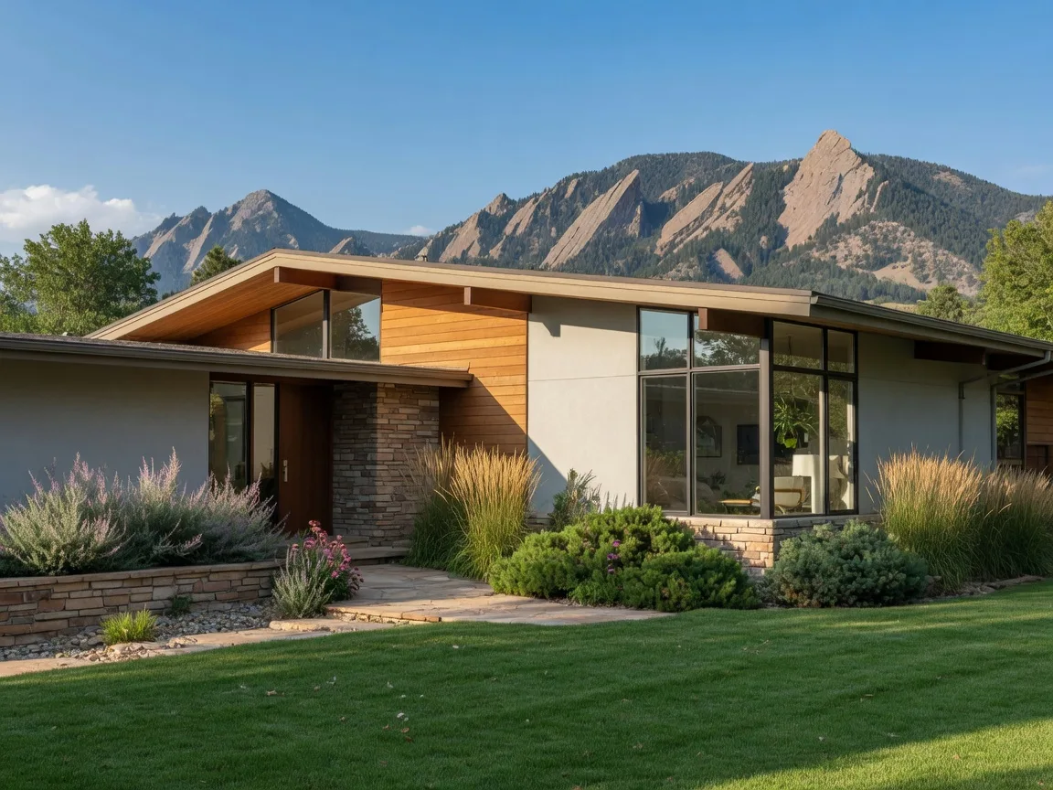 Beautiful Boulder Colorado home with mountain backdrop