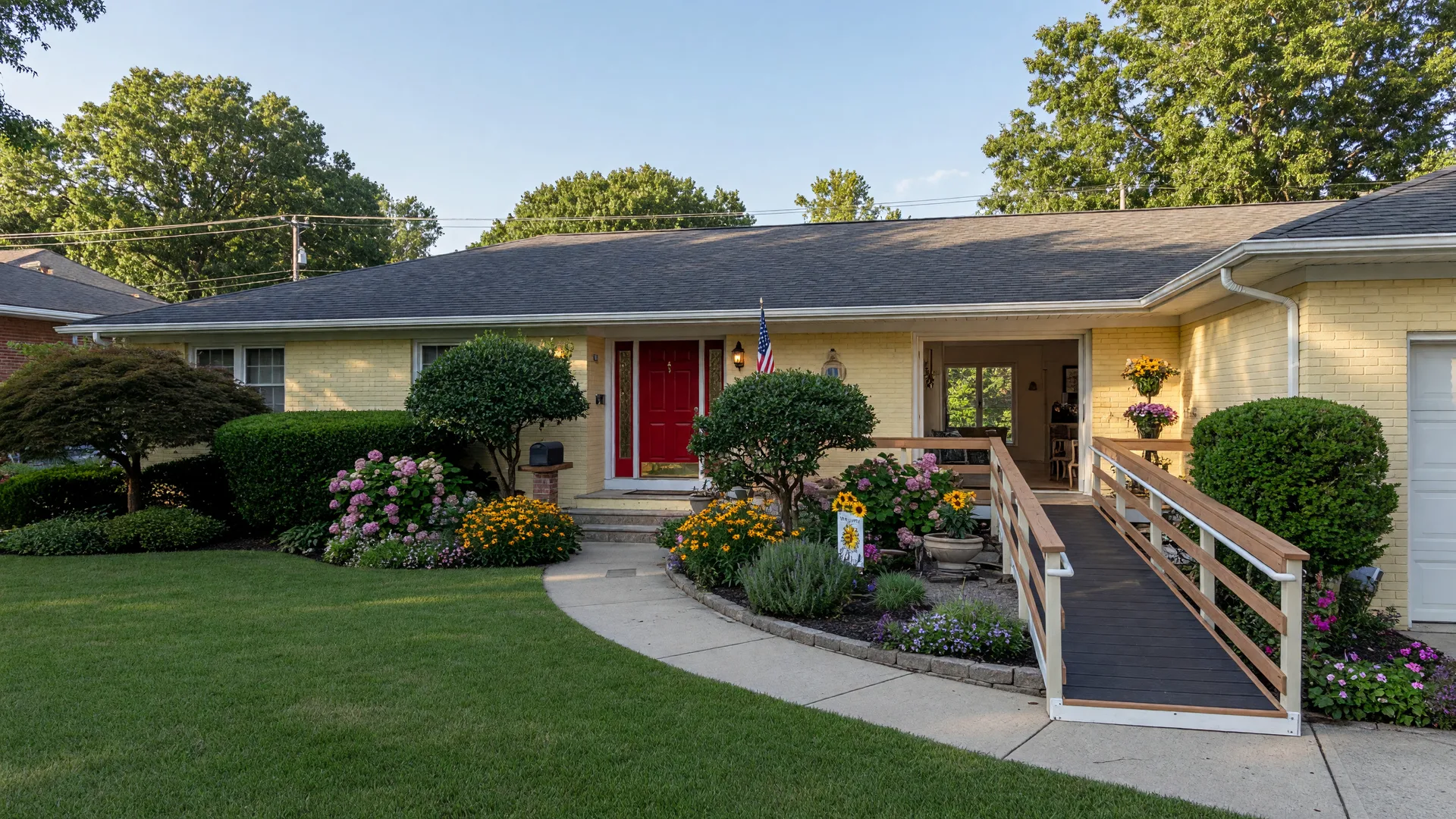 South Jersey ranch home with wheelchair-accessible ramp