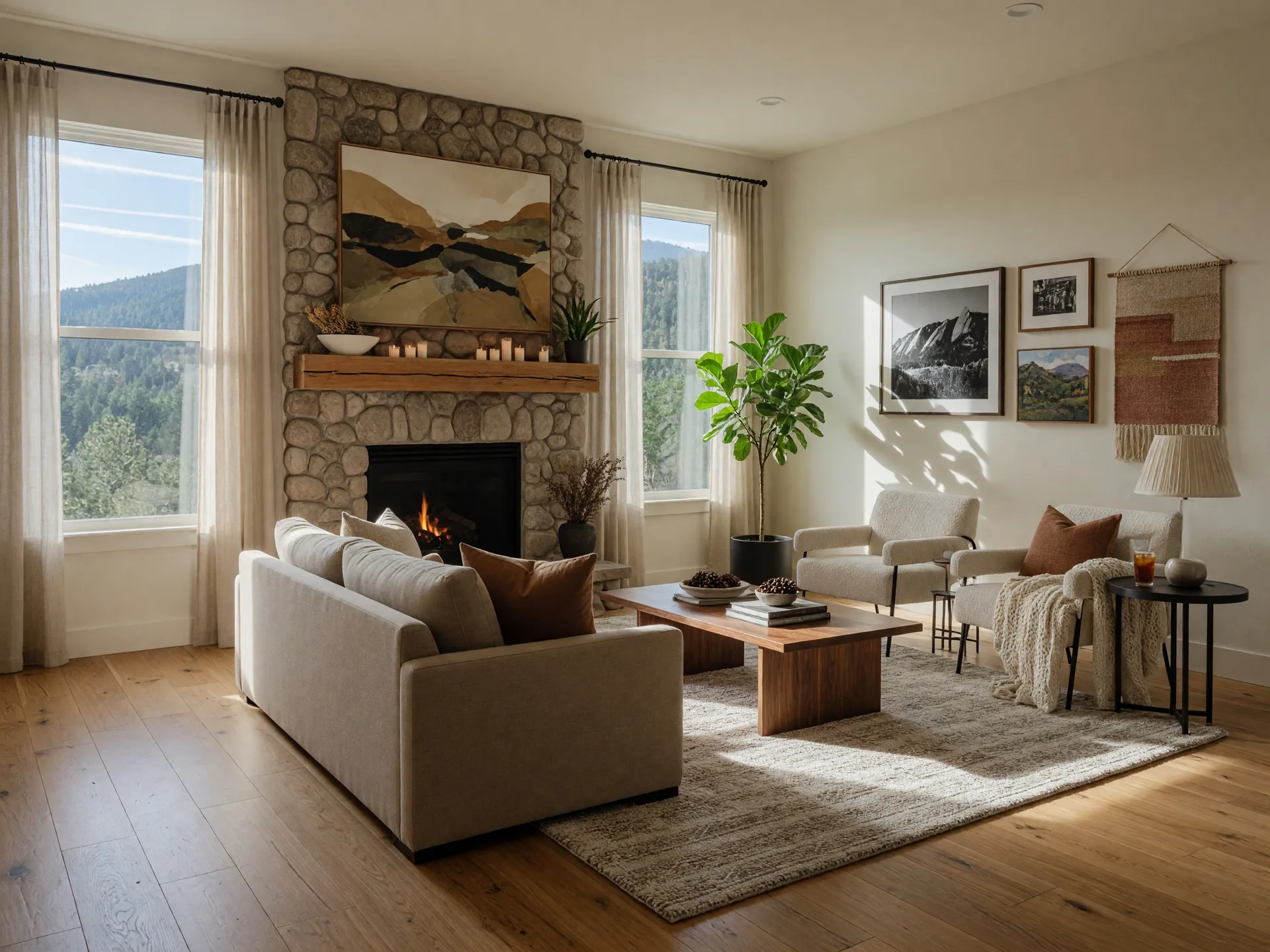 Beautifully staged home interior Boulder Colorado