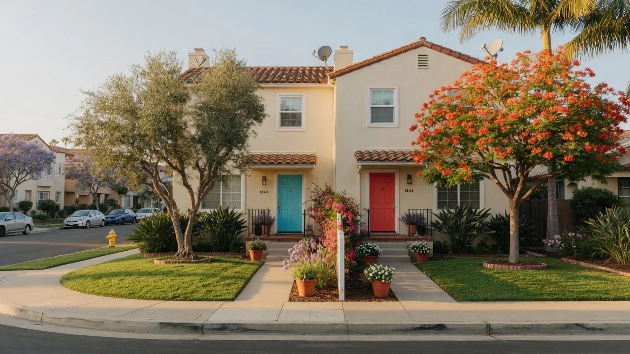 Well-maintained duplex property in a California neighborhood