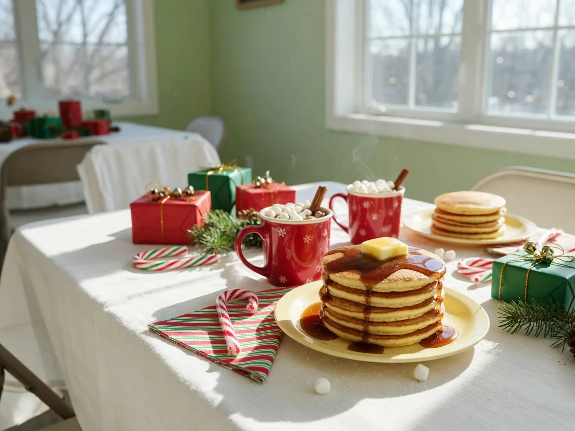 Festive pancakes and holiday cocoa at the Wimberley Breakfast with Santa