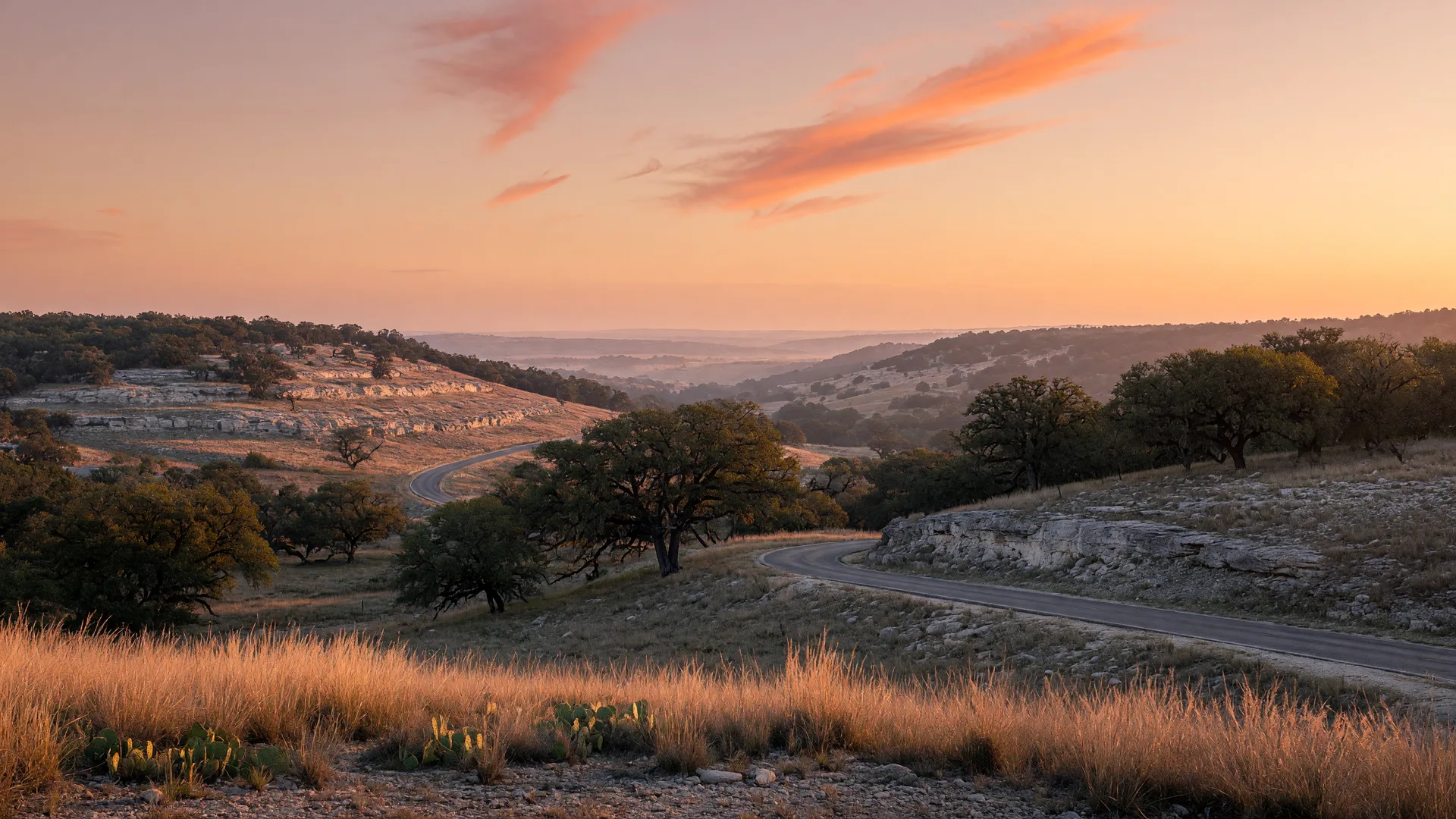 Golden-hour light across the Texas Hill Country