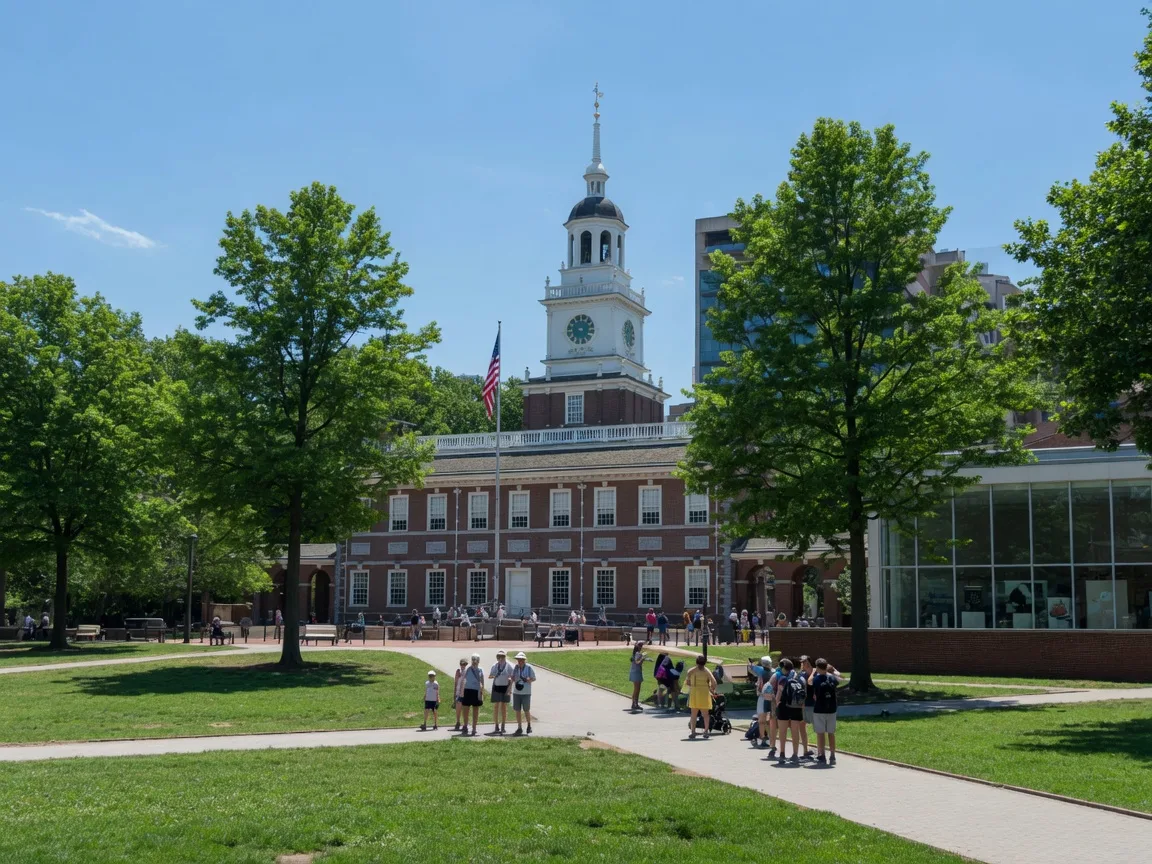 Independence National Historical Park with Independence Hall in Philadelphia