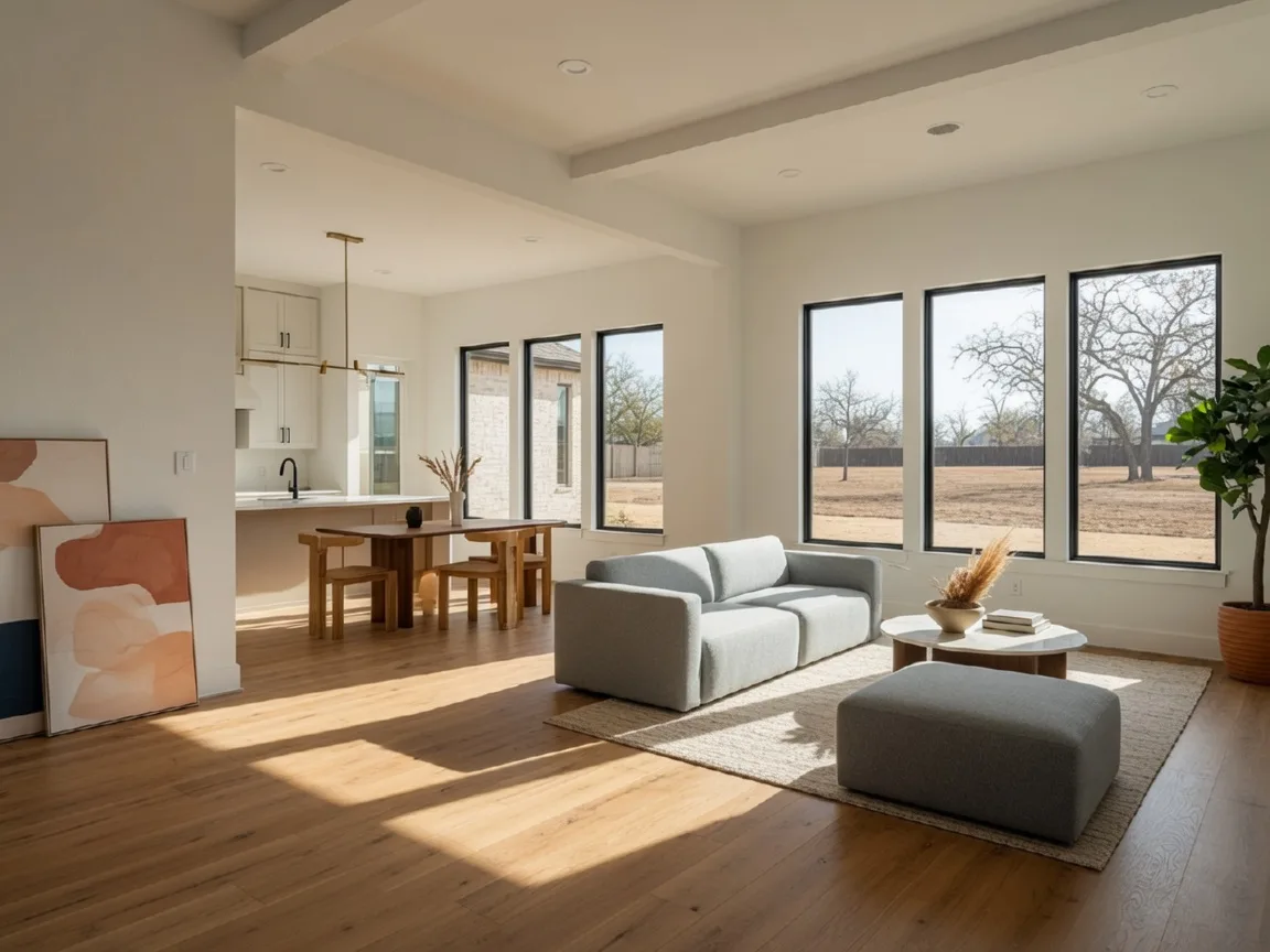 Modern North Texas home interior representing the types of properties Eugenia helps clients evaluate