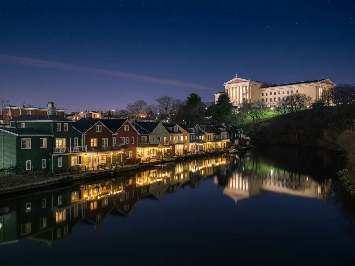 Fairmount & the Art Museum at blue hour