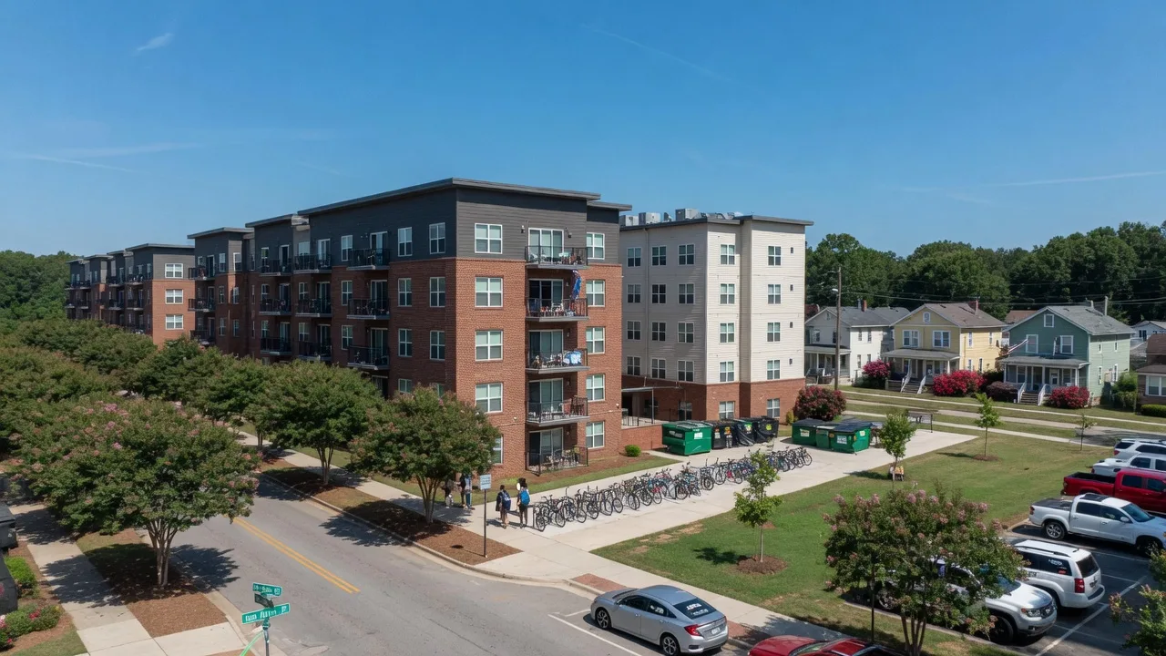Student housing and apartment buildings near NC State University in Raleigh NC