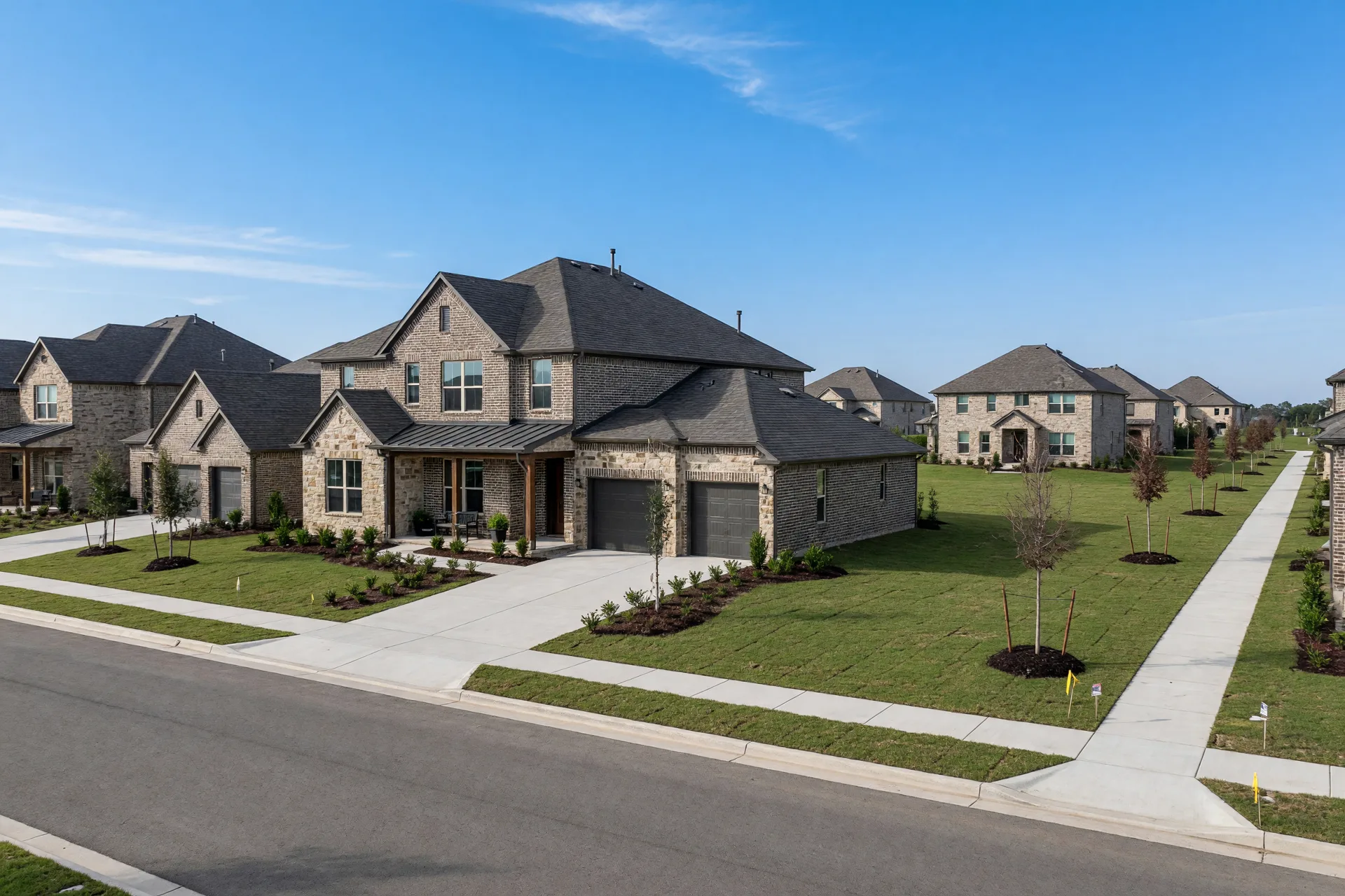 New homes in a Northlake, Texas master-planned community