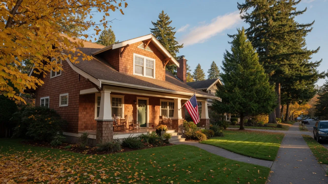 A welcoming craftsman-style home on a residential street in Snohomish County, Washington