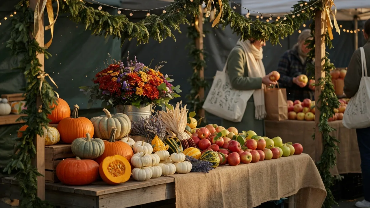 Flourtown Farmers Market in autumn