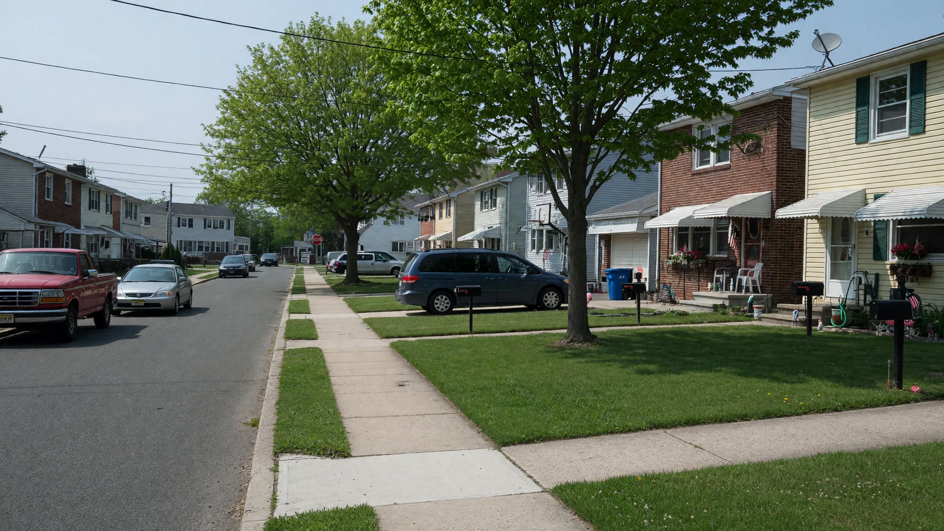 Tidy residential street in Hi-Nella, New Jersey