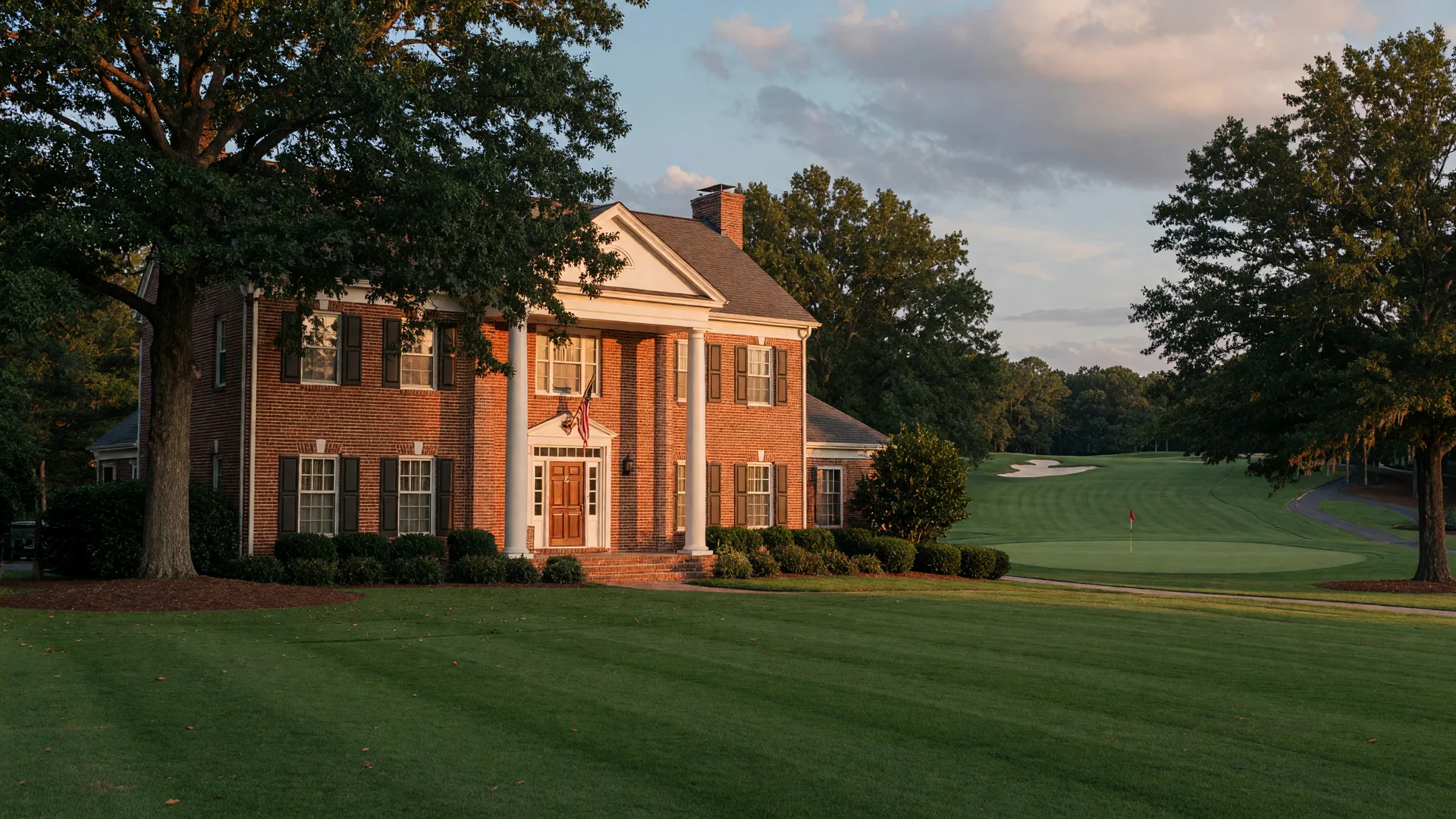 Established brick country club home in Croasdaile, Durham with golf course views