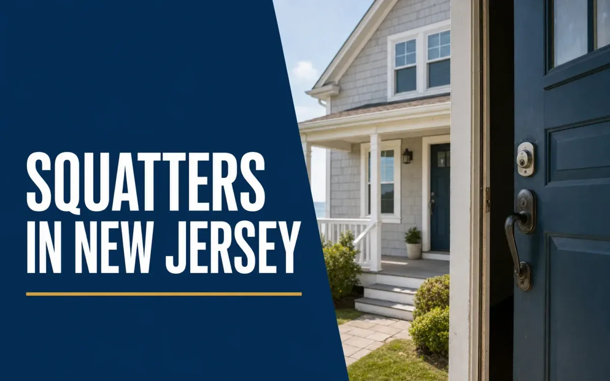 New Jersey home with a lock and key symbolizing homeowner protection against squatters