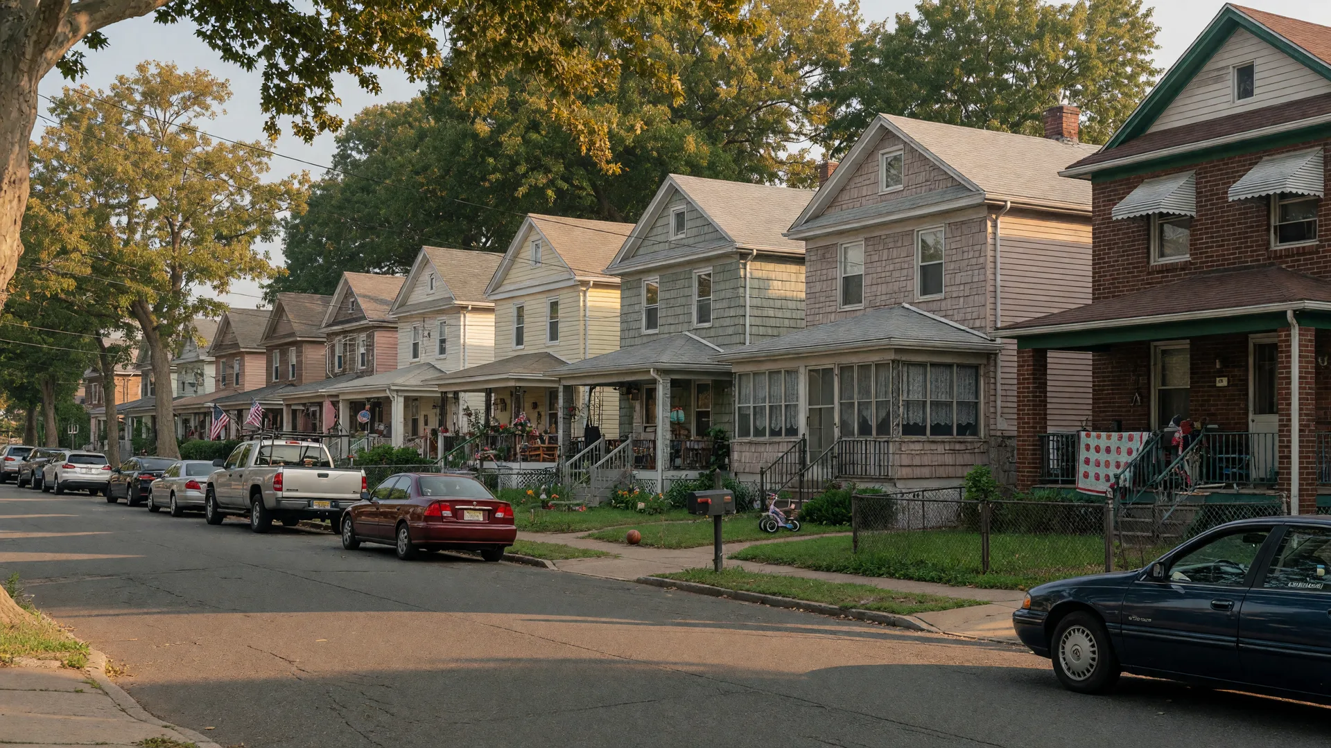 Compact residential block in Woodlynne, New Jersey
