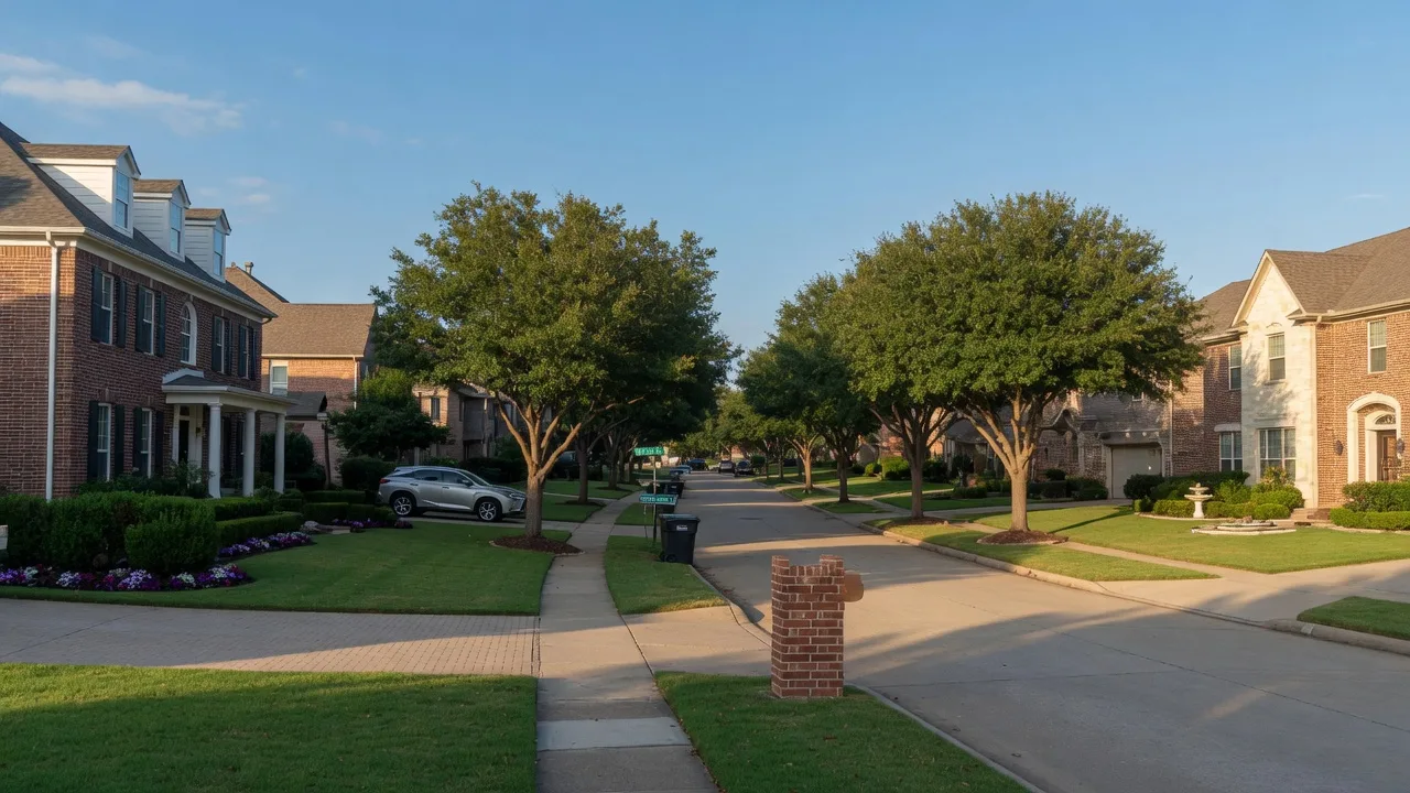 Homes and streetscapes in Plano, Texas